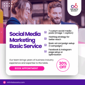 Basic social media marketing package with Facebook and Instagram promotions