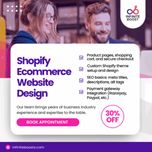 Shopify eCommerce website design with product catalog and secure checkout