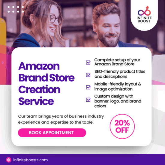 Amazon brand store creation with custom storefront design and product showcases