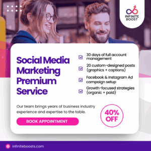 Premium social media marketing package with ad campaigns and performance reports – InfiniteBoost
