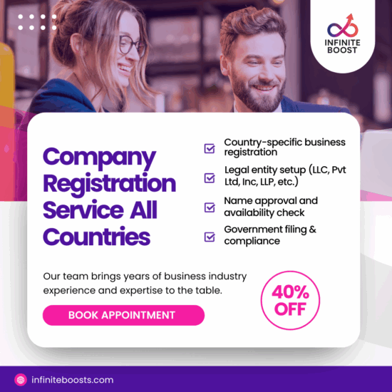 Company registration services for businesses across multiple countries – InfiniteBoost