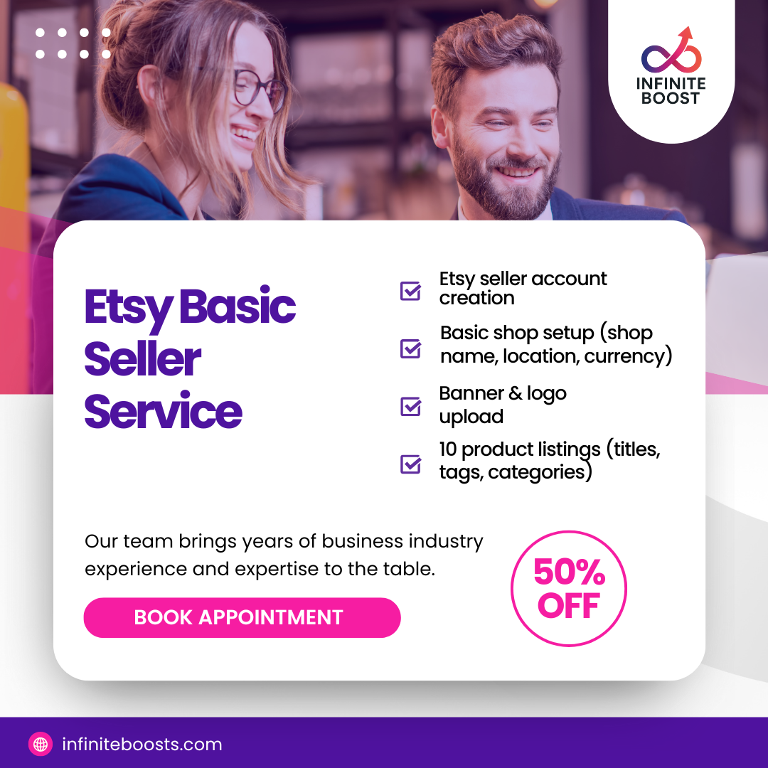 Basic Etsy store setup and product listing service – InfiniteBoost