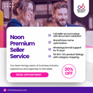 Premium Noon seller service with end-to-end catalog and ad support – InfiniteBoost